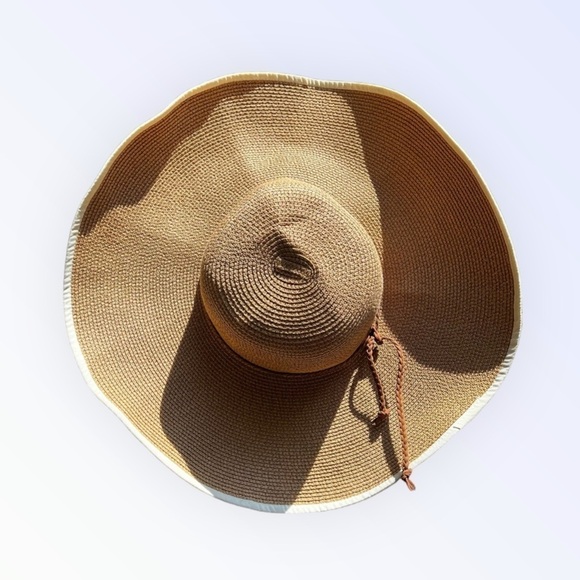 🌻Big Fun Wide Brim Floppy Hat {Outdoors Beach Pool Summer} 56-58 cm EUC - Picture 9 of 12